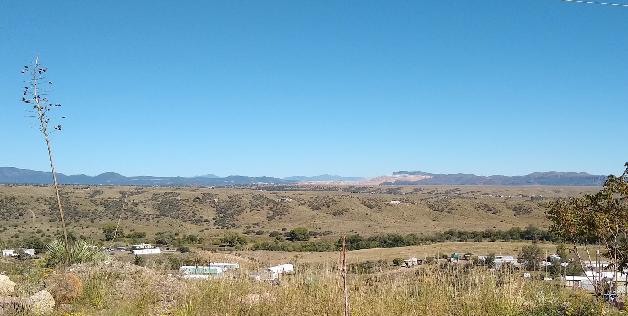 View across Ridge Road Mobile Park toward the mountains